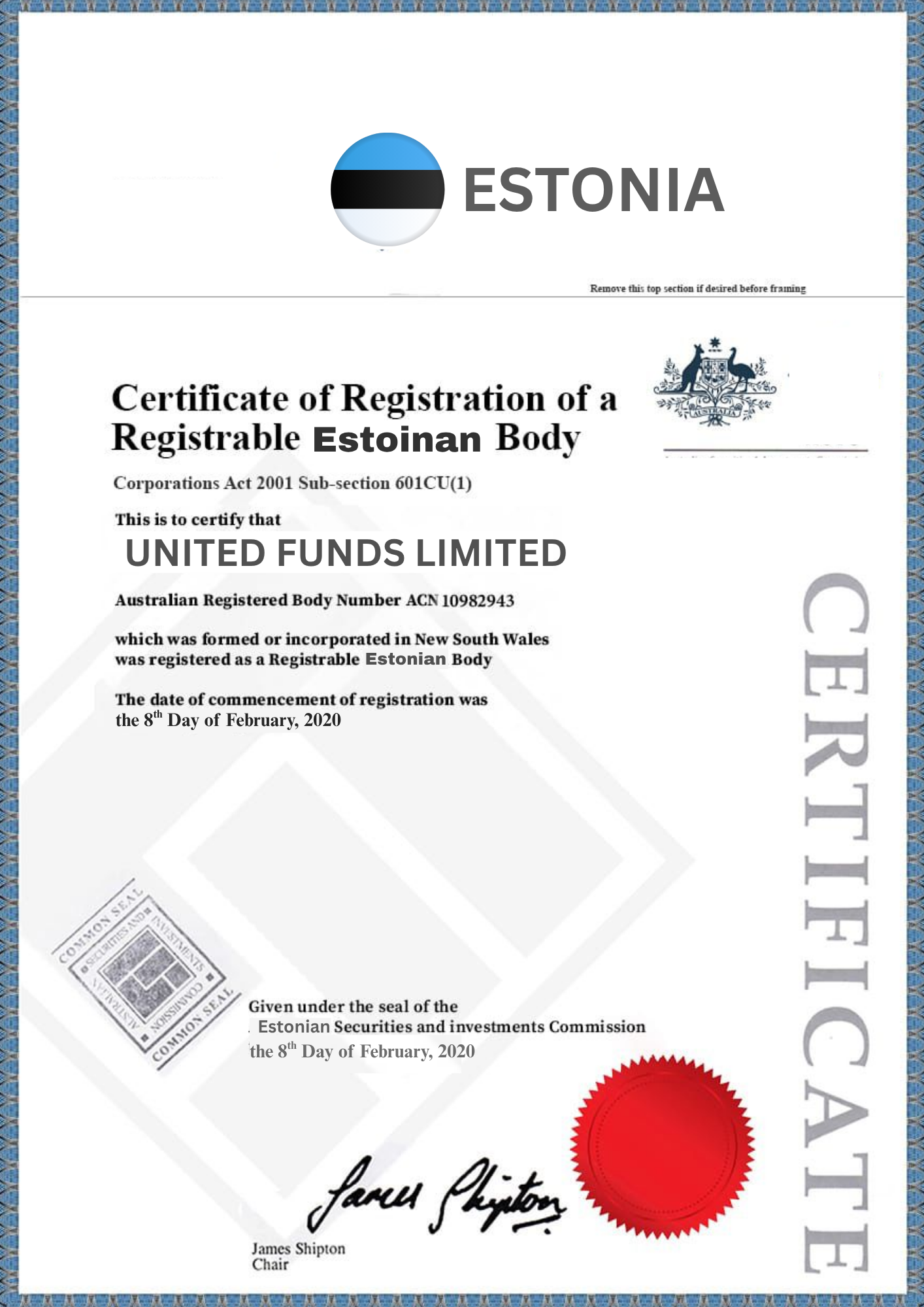 Fund Management License Certificate